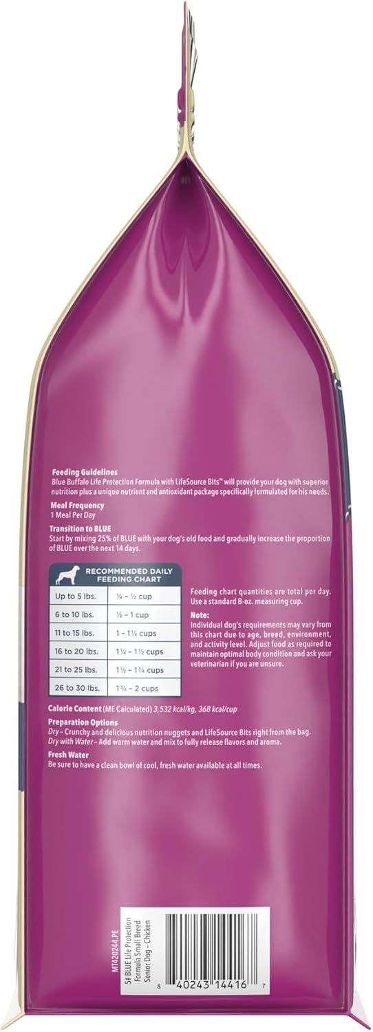 Blue Buffalo Life Protection Formula Small Breed Senior Dry Dog Food, Supports Joint Health and Immunity, Made with Natural Ingredients, Chicken & Brown Rice Recipe, 5-lb Bag - Image 8