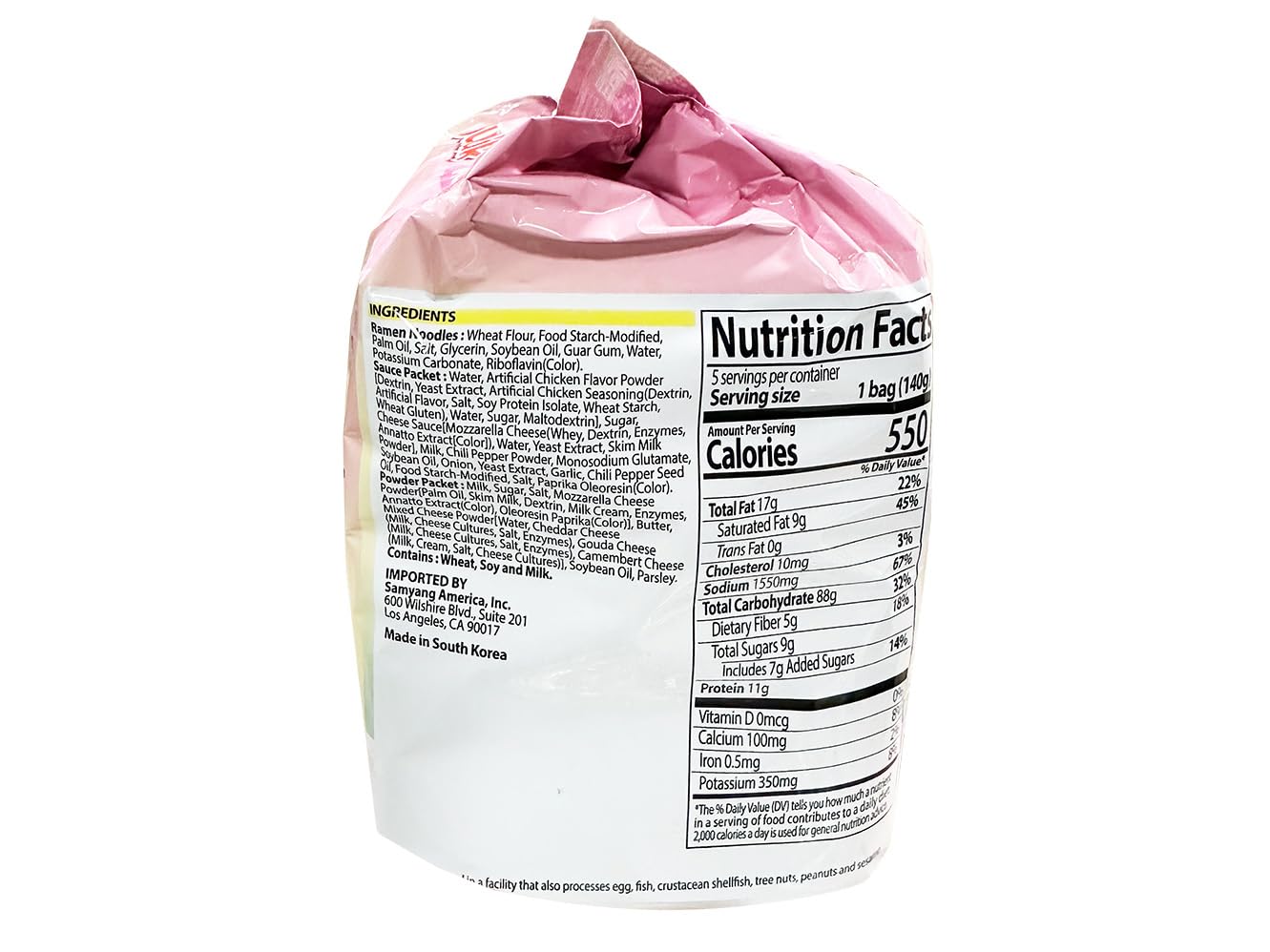 Samyang Buldak Hot Spicy Chicken Flavor Ramen,Korean Stir-Fried Instant Package Noodle Cream Carbonara,1 Bag with 5 Pack,4.93 OZ - Image 2