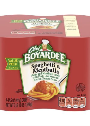 Chef Boyardee Spaghetti and Meatballs, 14.5 Oz Cans, Pack of 4