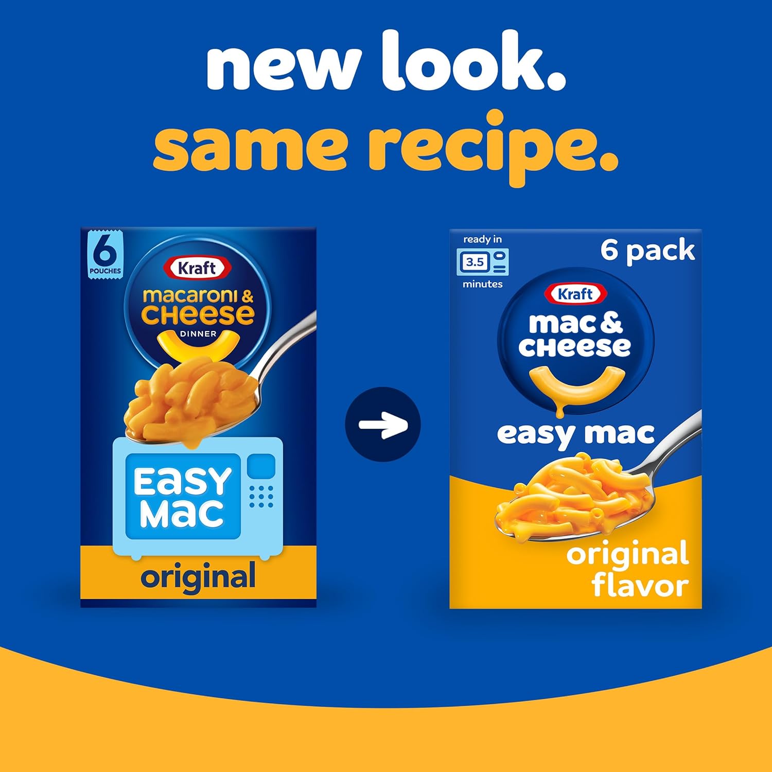 Kraft Easy Mac Original Mac & Cheese Macaroni and Cheese Dinner, 6 ct Packet - Image 2