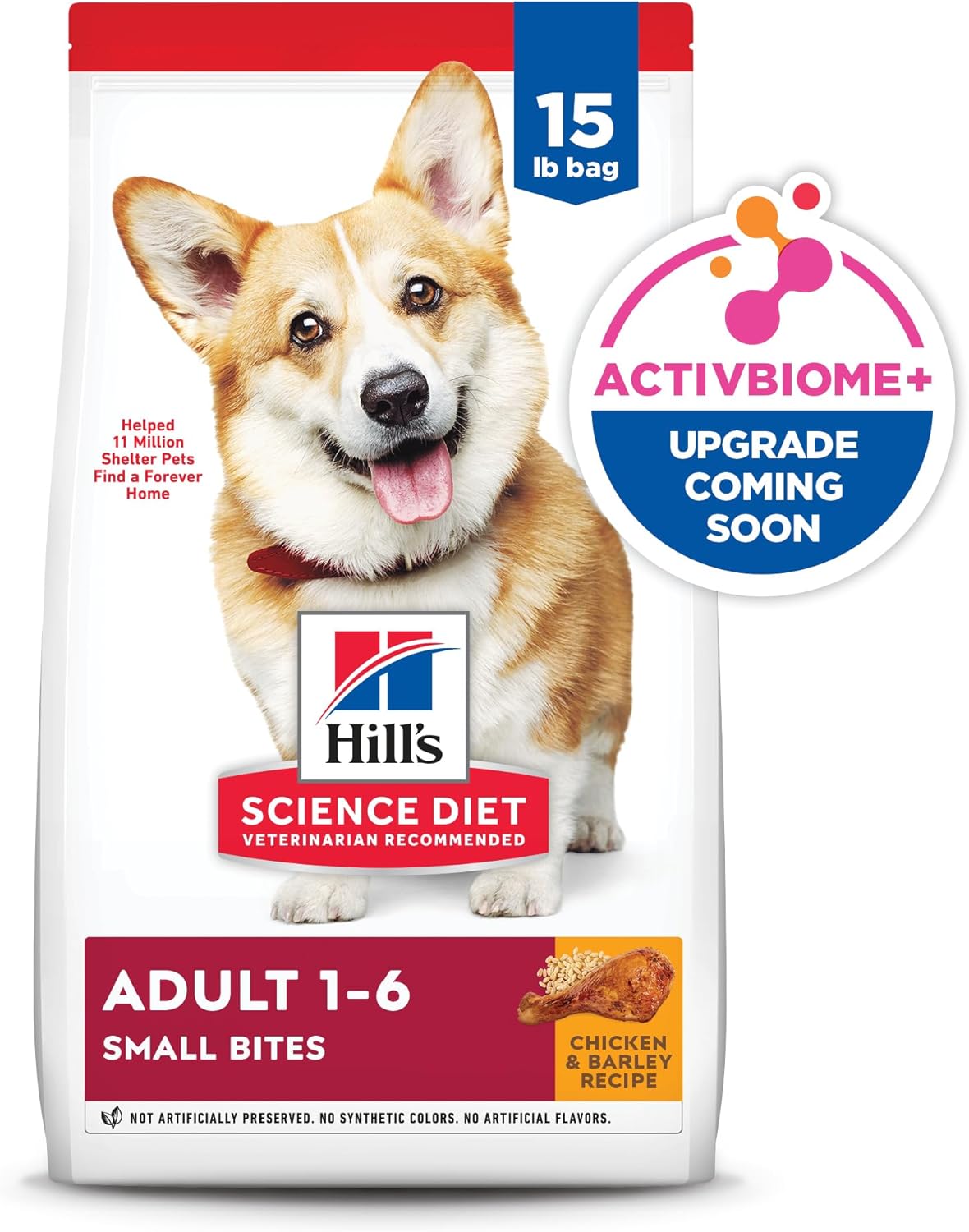 Hill's Science Diet Adult 1-6, Adult 1-6 Premium Nutrition, Small Kibble, Dry Dog Food, Chicken & Barley, 15 lb Bag - Image 10