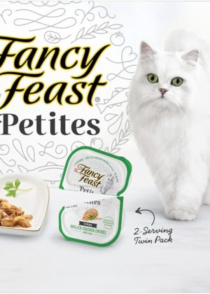 Purina Fancy Feast Gourmet Wet Cat Food Variety Pack, Petites Gravy Collection, break-apart tubs, 24 servings - (Pack of 12) 2.8 oz. Tubs