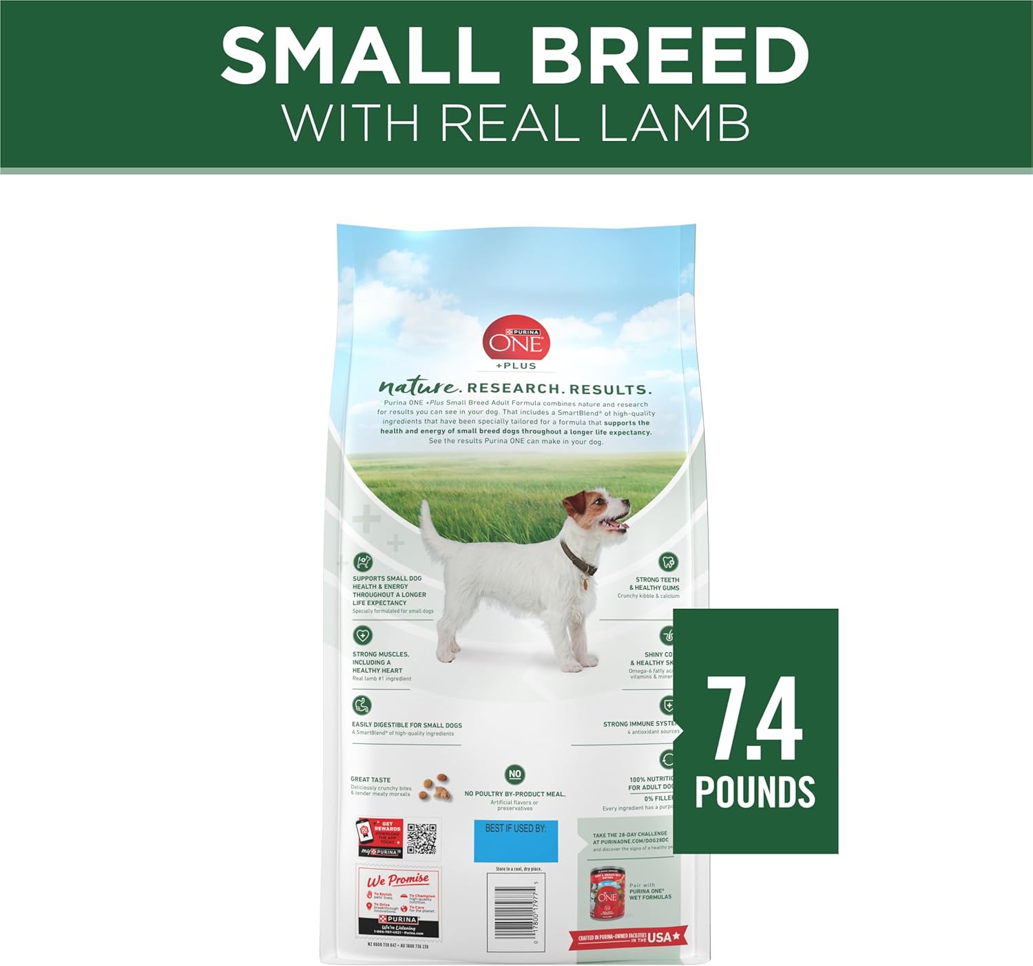 Purina ONE Plus Small Breed Lamb and Rice Formula Dry Dog Food - 7.4 lb. Bag - Image 7