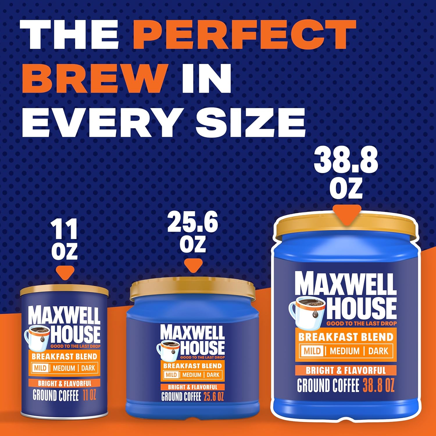 Maxwell House Breakfast Blend Mild Roast Ground Coffee, 38.8 oz Canister - Image 6
