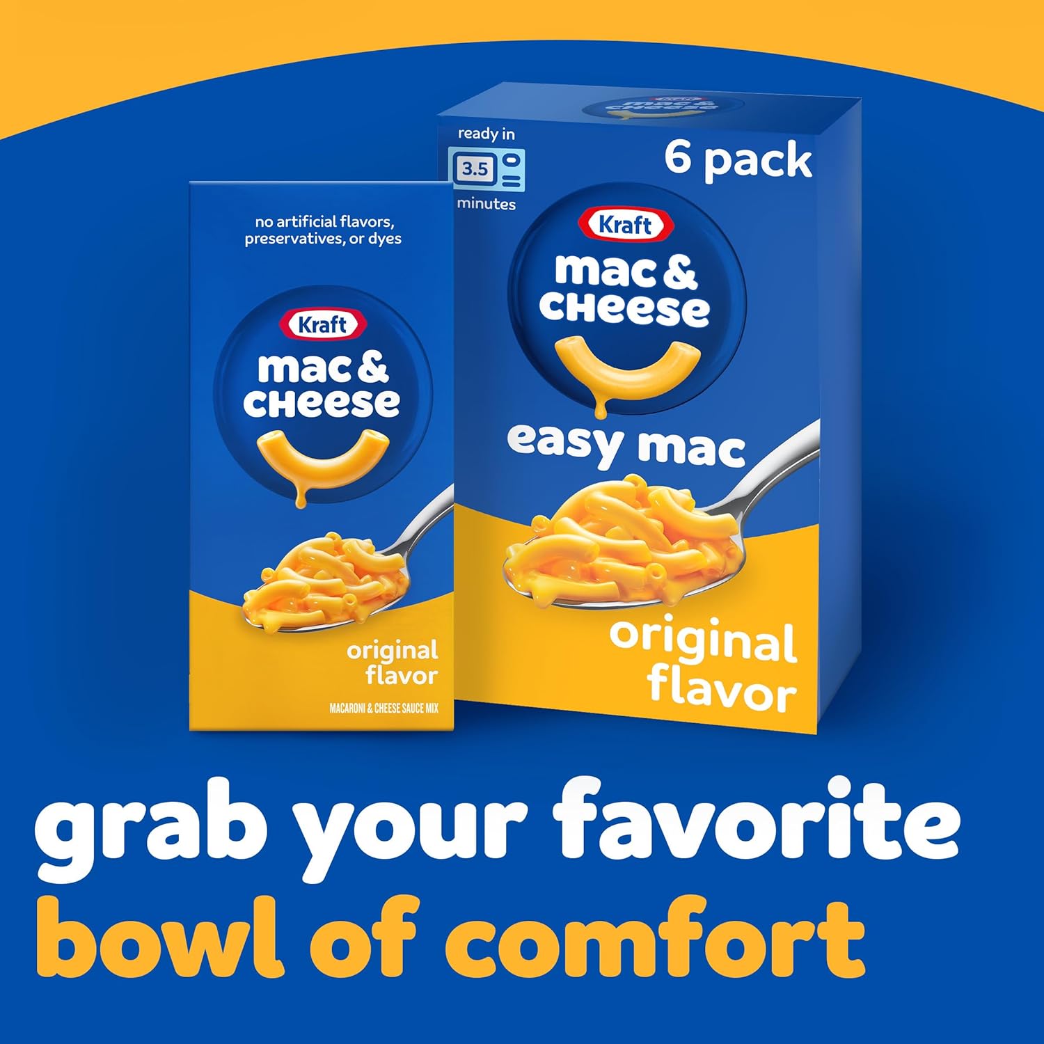 Kraft Easy Mac Original Mac & Cheese Macaroni and Cheese Dinner, 6 ct Packet - Image 6