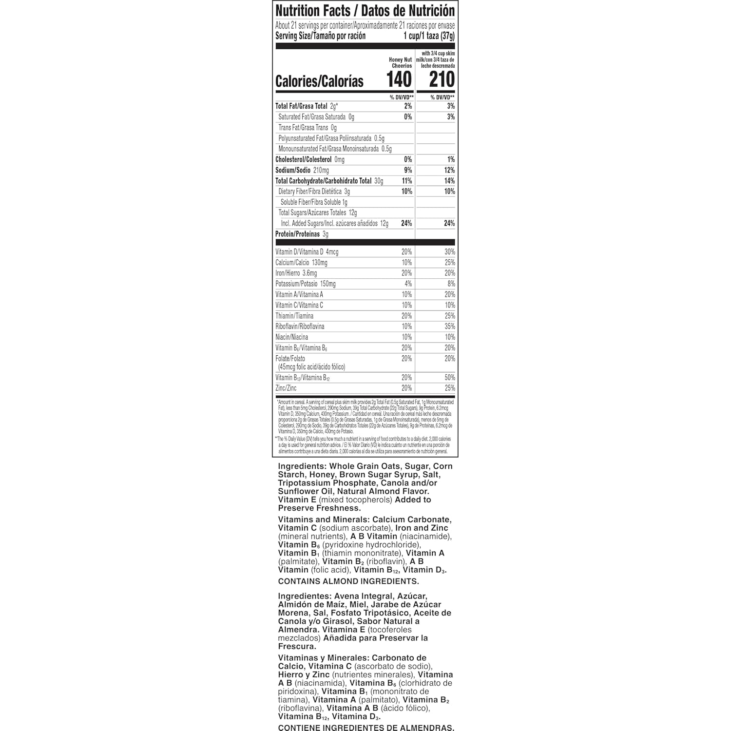 Honey Nut Cheerios, Heart Healthy Gluten Free Breakfast Cereal with Whole Grain Oats, Giant Size, 27.2 oz - Image 10