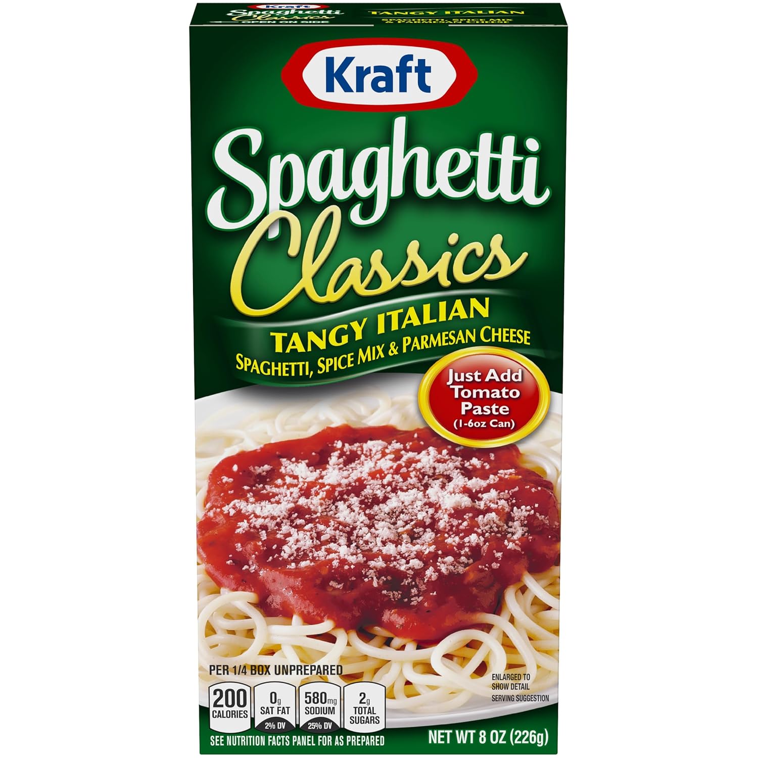 Kraft Spaghetti Classics Tangy Italian Spaghetti, Spices, & Parmesean Cheese Meal Mix, 8 oz Box