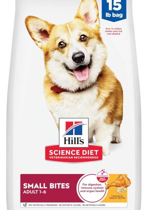 Hill's Science Diet Adult 1-6, Adult 1-6 Premium Nutrition, Small Kibble, Dry Dog Food, Chicken & Barley, 15 lb Bag