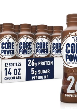 Core Power Protein Shake, Chocolate, 26g Bottle, 14oz, 12 Pack