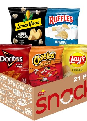 Frito-Lay Classic Mix Variety Pack, Single Serve Snack Bags (Pack of 21)