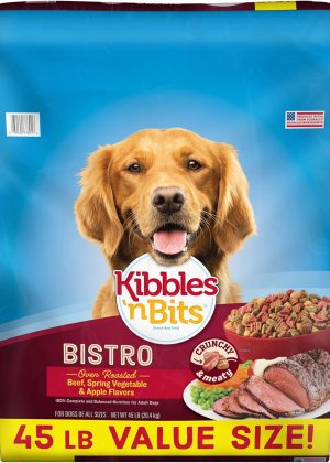 Kibbles 'n Bits Bistro Oven Roasted Beef, Spring Vegetable & Apple Flavors Dry Dog Food, 45 lb. Bag