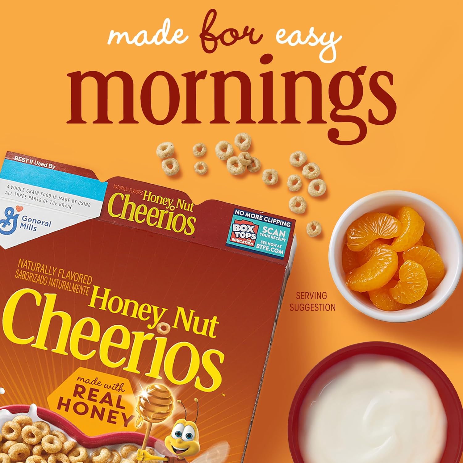 Honey Nut Cheerios, Heart Healthy Gluten Free Breakfast Cereal with Whole Grain Oats, Giant Size, 27.2 oz - Image 5