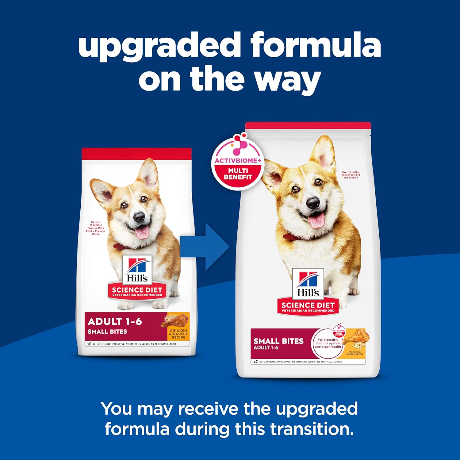 Hill's Science Diet Adult 1-6, Adult 1-6 Premium Nutrition, Small Kibble, Dry Dog Food, Chicken & Barley, 15 lb Bag - Image 2