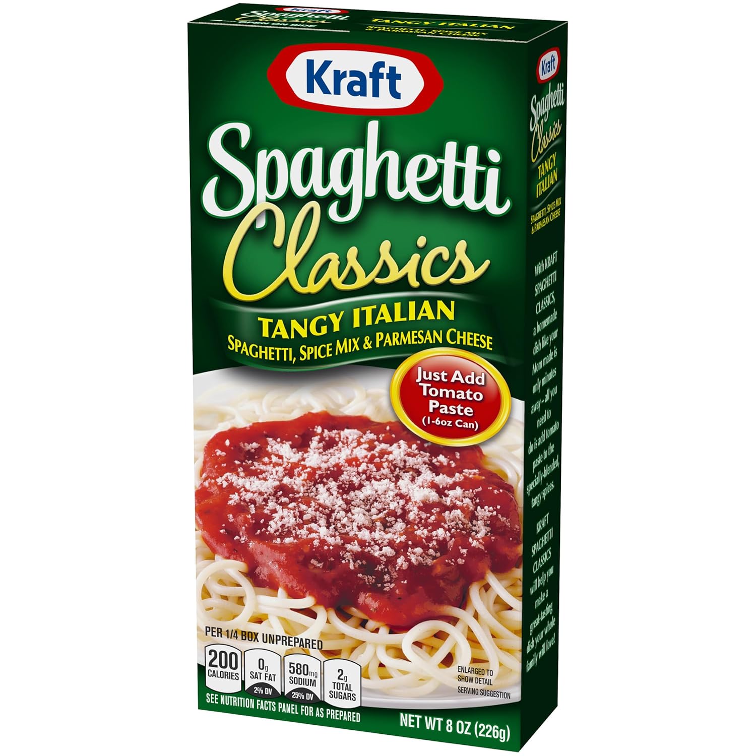 Kraft Spaghetti Classics Tangy Italian Spaghetti, Spices, & Parmesean Cheese Meal Mix, 8 oz Box - Image 4
