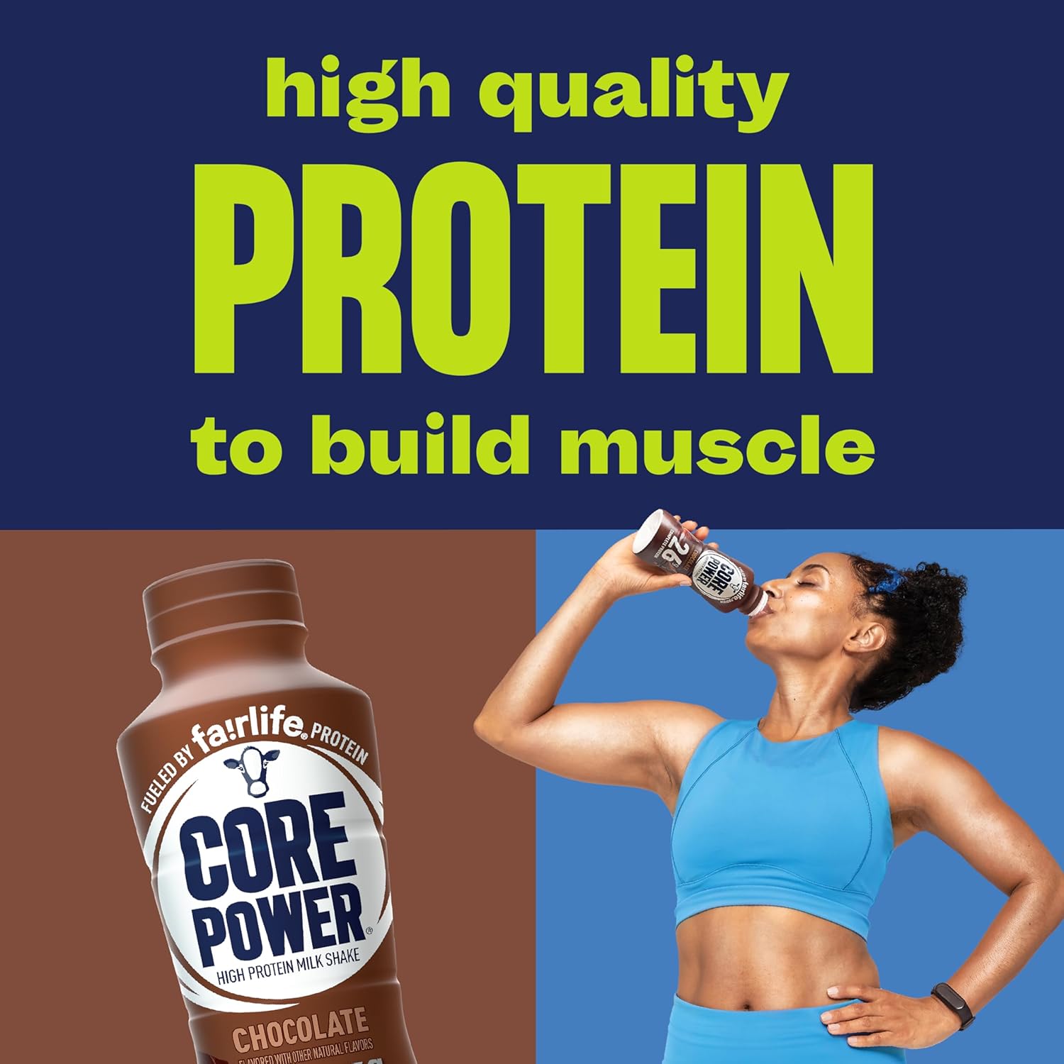 Core Power Protein Shake, Chocolate, 26g Bottle, 14oz, 12 Pack - Image 3