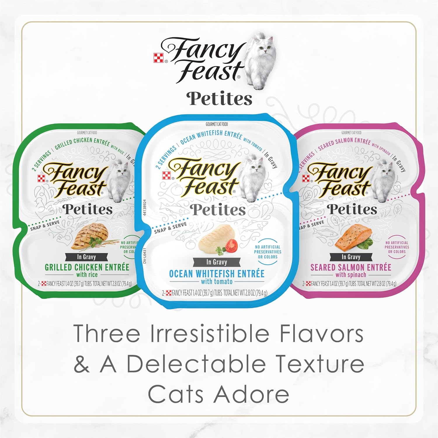Purina Fancy Feast Gourmet Wet Cat Food Variety Pack, Petites Gravy Collection, break-apart tubs, 24 servings - (Pack of 12) 2.8 oz. Tubs - Image 2