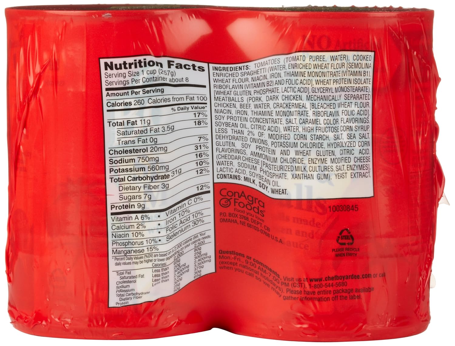 Chef Boyardee Spaghetti and Meatballs, 14.5 Oz Cans, Pack of 4 - Image 4